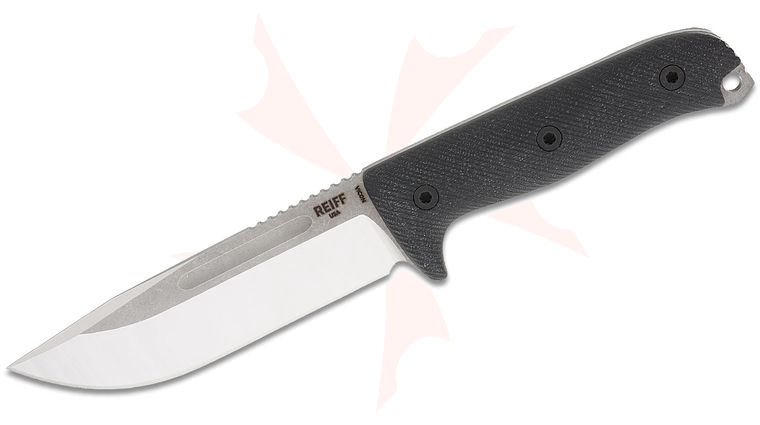 Reiff Knives Vicon Fixed Blade Knife 5.19 inch CPM-MagnaCut Two-Tone Clip Point Blade, Black G10 Handles, Ambidextrous Universal Kydex Sheath