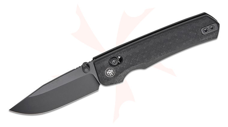 Remette Knives RT-Aurora Crossbar Lock Folding Knife 2.97 inch 14C28N Black Clip Point Blade, Black G10 Handle