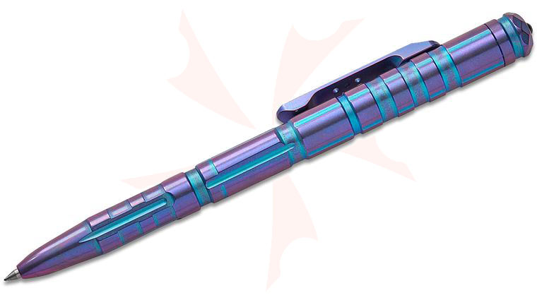 Remette Knives RT-TP1D Tactical Slide Click Pen 5.38 inch Overall, Milled Blurple Titanium, Glassbreaker