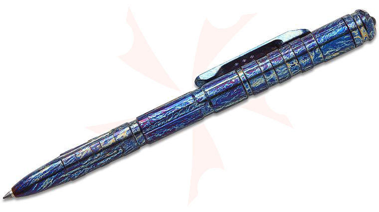 Remette Knives RT-TP1G Tactical Slide Click Pen 5.38 inch Overall, Milled Entropic Anodized Titanium, Glassbreaker