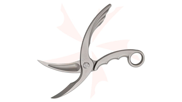 Rike Knife Spring-Loaded Tactical Scissors 9.25 inch Overall, 4116 Stainless Blades, Polished Satin Finish, Kydex Sheath