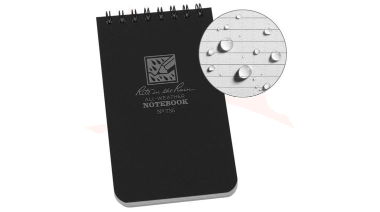 Rite in the Rain Universal Polydura Tactical Pocket Notebook, 3 inch x 5 inch, Black