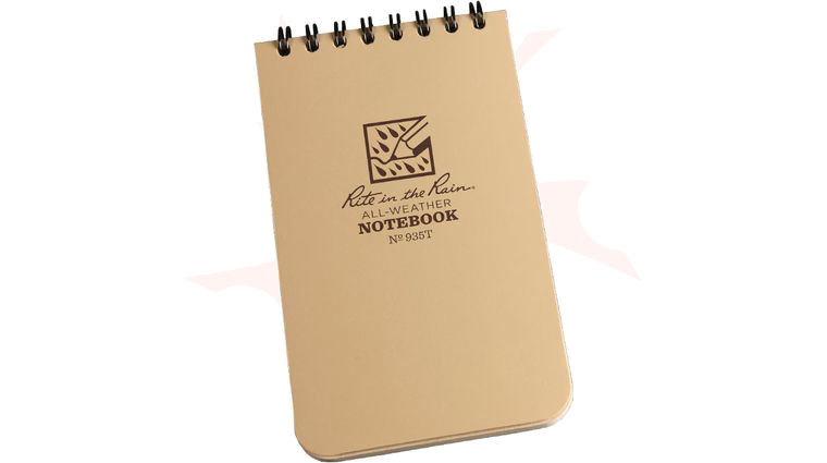 Rite in the Rain Universal Polydura Tactical Pocket Notebook, 3 inch x 5 inch, Tan