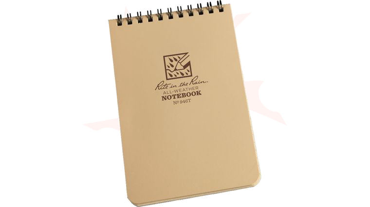 Rite in the Rain Universal Polydura Tactical Pocket Notebook, 4 inch x 6 inch, Tan