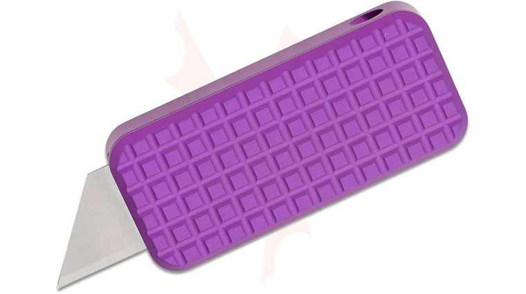 Rivery Manufacturing Zero Grenade Pattern Retractable Utility Blade Manual OTF Knife, CadLabCNC Collaboration Purple Grenade Machined Aluminum Handle
