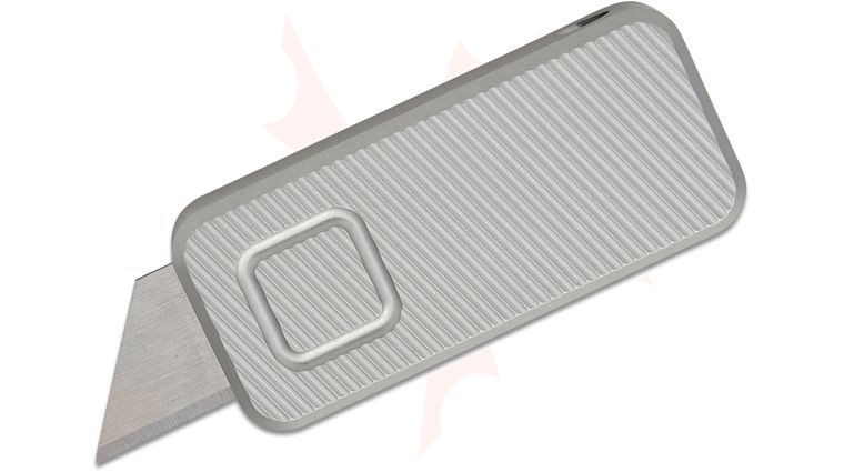 Rivery Manufacturing Zero File Pattern Retractable Utility Blade Manual OTF Knife, Gray File Machined Aluminum Handle