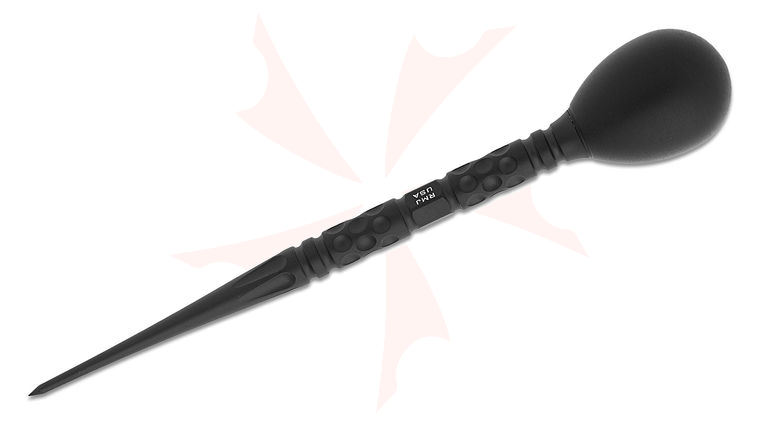 RMJ Tactical Knob Pocket Awl, Graphite Black 440C Stainless Steel with Black G10 Handle, 7 inch Overall, Kydex IWB Sheath