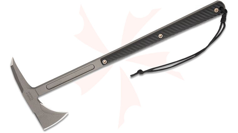 RMJ Tactical Eagle Talon Tomahawk 18 inch Overall, Tungsten Cerakote, Black G10 Handles, Kydex Sheath with MOC Straps
