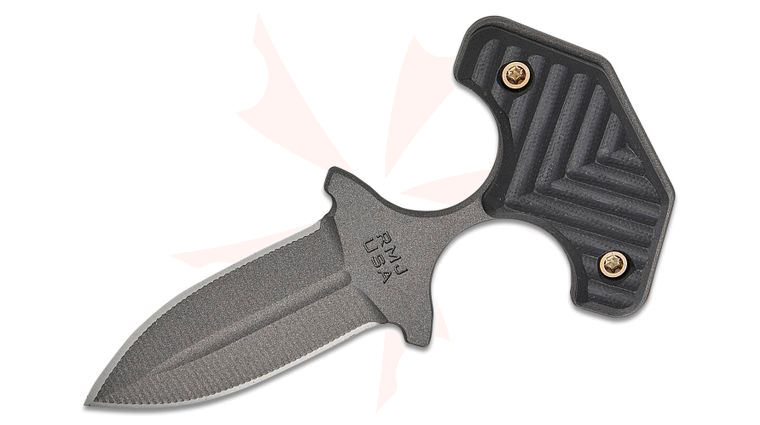RMJ Tactical BUB Back Up Blade Push Dagger 2.5 inch CPM-MagnaCut Tungsten Cerakote Double Edge Dagger Blade, Black G10 Handles, Kydex Sheath