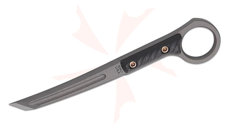 RMJ Tactical SG Stabby Guy Pocket Pry Tool 3.75 inch CPM-3V Tungsten Blade, Milled Black G10 Handles with Finger Ring, Kydex Sheath