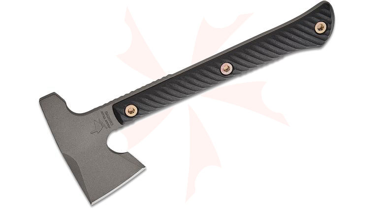 RMJ Tactical Jenny Wren Hammer Poll Tomahawk 11.75 inch Overall, Tungsten Cerakote, Black G10 Handle, Kydex Sheath with MOC Straps