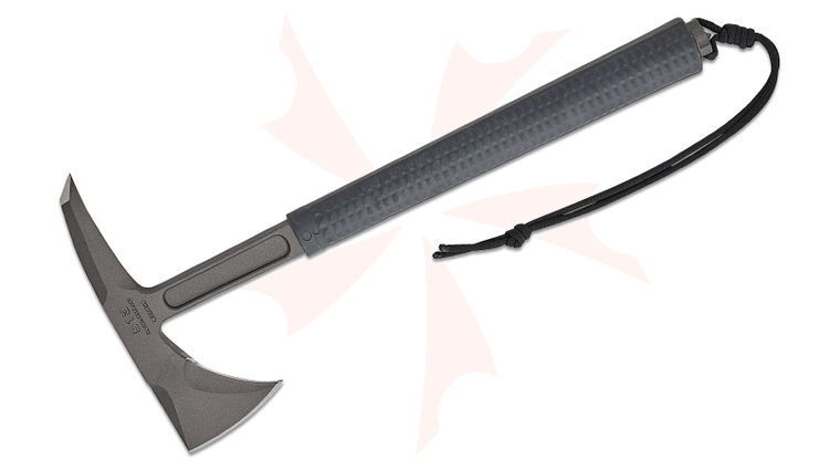 RMJ Tactical S13 Shrike Tomahawk 13.5 inch Overall, Black Rubber Handle, Kydex Sheath with Low Straps