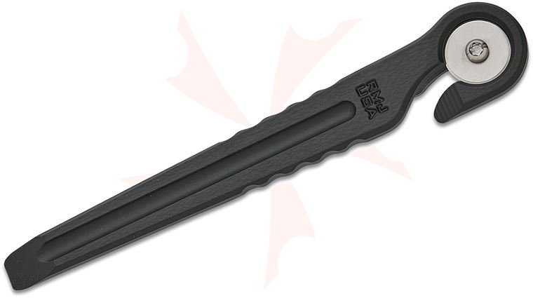 RMJ Tactical Tusk Pocket Pry Tool, Graphite Black CPM-3V Tool Steel, 6 inch Overall, 360° Disc Cutter and Titanium Clip 