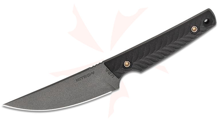 RMJ Tactical Unmei Fixed Blade Knife 4 inch Nitro-V Tungsten Cerakote Blade, Black G10 Handles, Kydex Sheath
