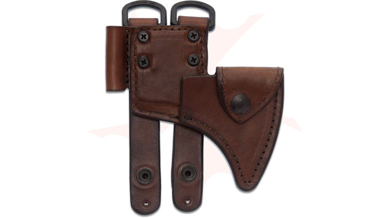RMJ Tactical Brown Leather Sheath for the Kestrel Trail Hammer Head Tomahawk, Sheath Only