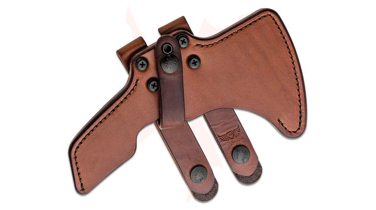 RMJ Tactical CLW Leather Sheath for the Shrike and Eagle Size Tomahawk, Brown Sheath Only