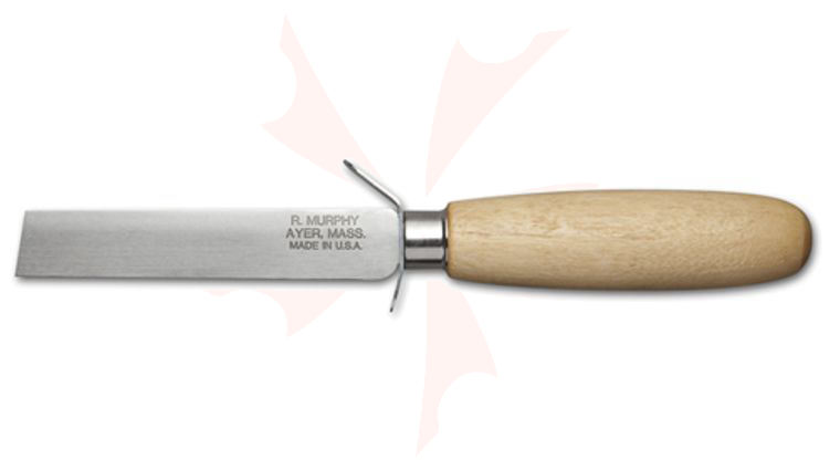 R. Murphy by Dexter-Russell Square Point Shoe Knife 3-3/4 inch Carbon Blade, Natural Wood Handle, Bent Guard