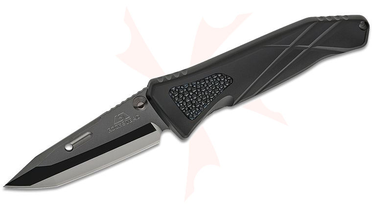 Rockstead CHI-DLC Japanese Folding Knife 3.25 inch YXR7 DLC Black Polished Tanto Blade, Aluminum Handles