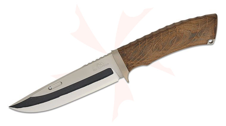 Rockstead KON-ZDP Japanese Fixed Knife 5.24 inch ZDP-189/VG10 Clad Mirror Finish Blade, Wood Micarta Handles