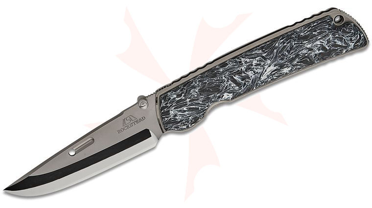 Rockstead HIGO II X-FCF-ZDP (DMP) Japanese Folding Knife 3.5 inch ZDP-189/VG10 Clad Mirror Finish Blade, Dark Matter Polar FatCarbon Handles with Titanium Liners