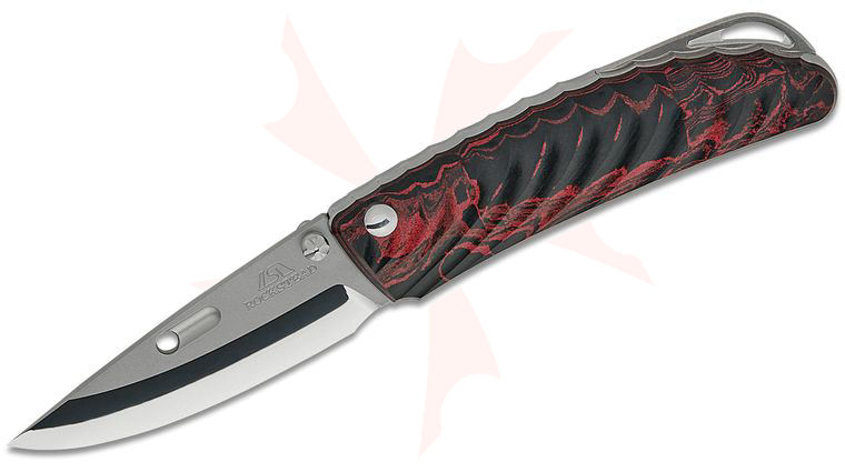 Rockstead NEHAN-ER-ZDP Koji Hara Japanese Folding Knife 2.5 inch ZDP-189 Mirror Polished Blade, Ebonite Handles