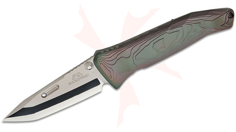 Rockstead SAI-T-ZDP Japanese Folding Knife 3.125 inch ZDP-189 Mirror Finish Tanto Blade, DLC-Prism Coated Titanium Handles