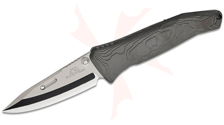 Rockstead SAI-ZDP Japanese Folding Knife 3.125 inch ZDP-189 Mirror Finish Blade, Black Titanium Handles