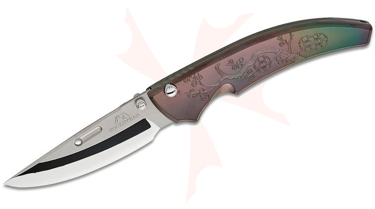 Rockstead SHU-C-ZDP (DP) Japanese Folding Knife 3.25 inch ZDP-189 Mirror Finish Blade, DLC-Prism Coated Titanium Handles