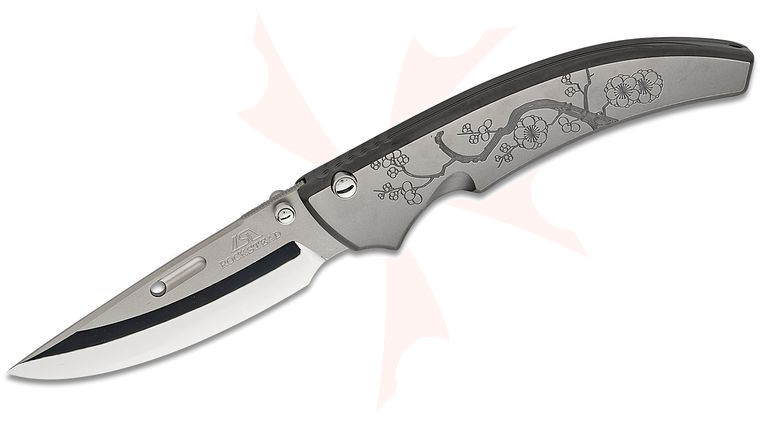 Rockstead SHU-C-ZDP Japanese Folding Knife 3.25 inch ZDP-189 Mirror Finish Blade, Titanium Handles