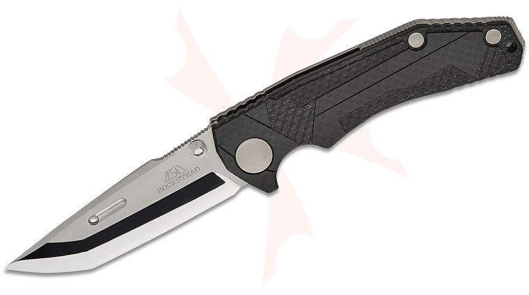 Rockstead REN-ZDP Japanese Folding Knife 3.7 inch ZDP-189/VG10 Clad Mirror Finish Tanto Blade, Carbon Fiber and Titanium Handles