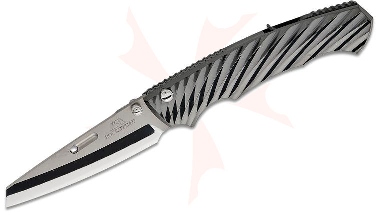 Rockstead RYO H-ZDP Japanese Folding Knife 3.125 inch ZDP-189 Mirror Finish Blade, Black DLC Titanium Handles