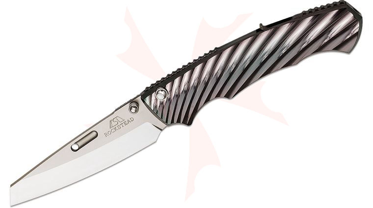 Rockstead RYO H-ZDP DP Japanese Folding Knife 3.125 inch ZDP-189 Mirror Finish Blade, DLC-Prism Coated Titanium Handles