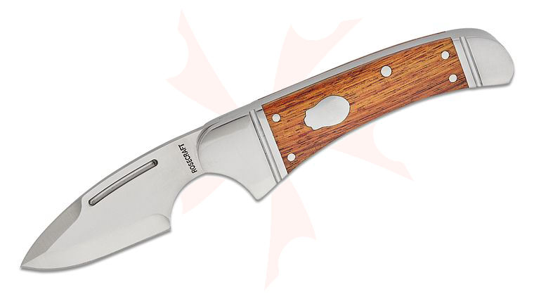 RoseCraft Blades Zambezi Slipjoint Folding Knife 2.32 inch D2 Satin Drop Point Blade, Polished Rosewood Handles with Stainless Bolsters