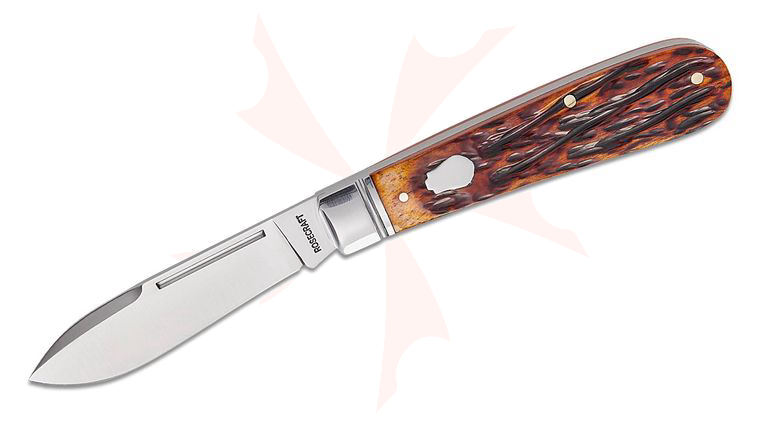 RoseCraft Blades Nolichucky Jack Slipjoint Folding Knife 3 inch D2 Satin Spear Point Blade, Dapper Jigged Bone Handles with Stainless Bolster