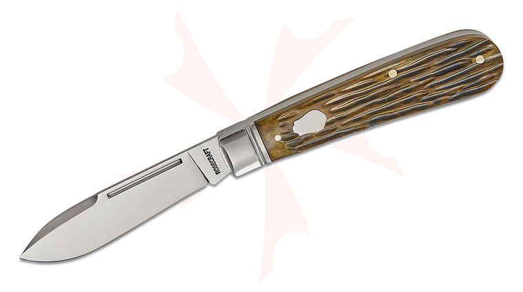 RoseCraft Blades Nolichucky Jack Slipjoint Folding Knife 3 inch D2 Satin Spear Point Blade, Vintage Jigged Bone Handles with Stainless Bolster