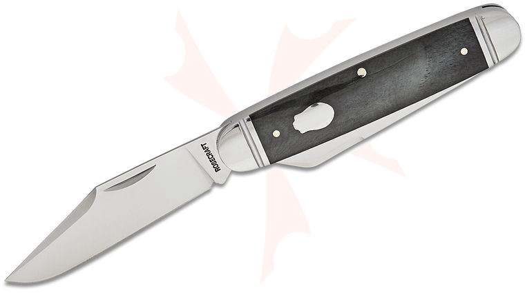 RoseCraft Blades Briarpatch Jack Slipjoint Folding Knife 4 inch Closed D2 Satin Clip Point and Lambsfoot Blades, Smoky Gray Bone Handles with Stainless Bolsters