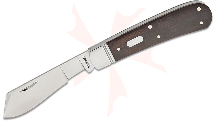 RoseCraft Blades Mill Creek Cotton Sampler Slipjoint Folding Knife 3.125 inch D2 Satin Blade, Black Sandalwood Handles with Stainless Bolsters