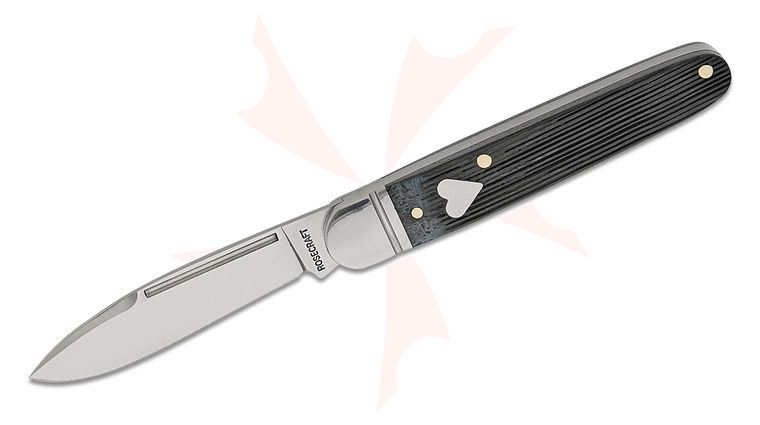 RoseCraft Blades Tuckahoe Jack Slipjoint Folding Knife 2.5 inch 14C28N Satin Spear Point Blade, Gray Barnboard Jigged Bone Handles with Stainless Bolsters