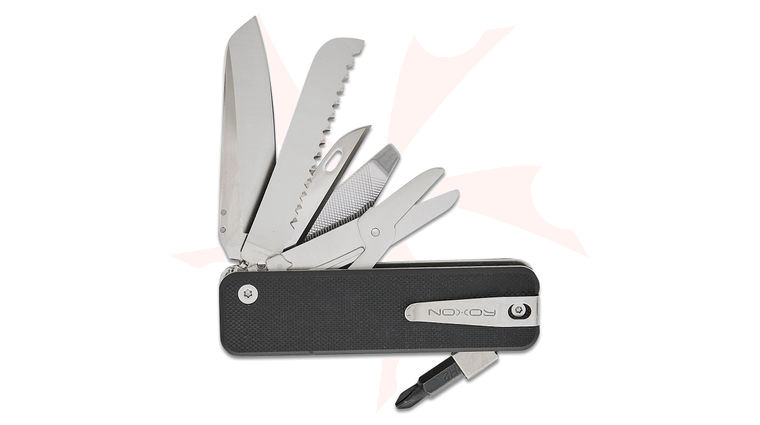 Roxon Tool FLEX Companion Modular One-Handed Multi-Tool, 3.5 inch Closed, 13 Tools, Black G10 Handles, Pocket Clip
