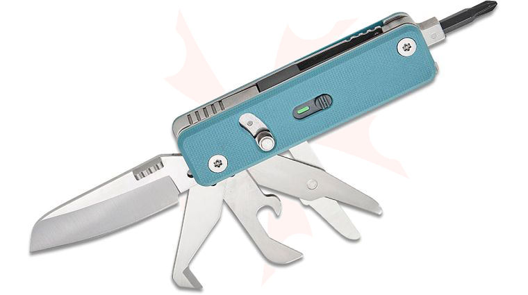 Roxon Tool MINI FLEX Companion Modular One-Handed Multi-Tool, 3.1 inch Closed, 8 Tools, Slate Gray G10 Handles, Pocket Clip