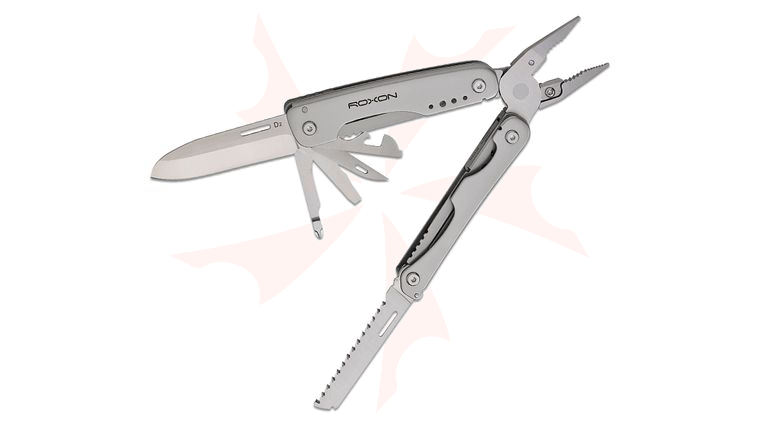 Roxon Tool Flash Elite Modular Multi-Tool, 2.8 inch Closed, 16 Tools, Stainless Steel Handles, Pocket Clip