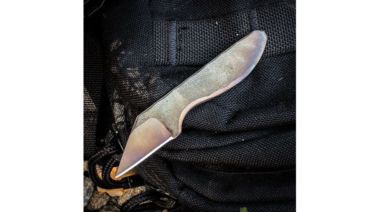 Stray Cat Knives Custom Cat Claw Neck Knife 1.375 inch 440C Natural Reverse Tanto Blade, Kydex Sheath