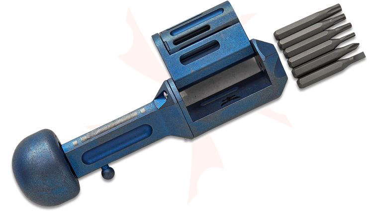 StraightLine EDC Igor Bortolussi Revolve 2.0 Bit Driver, Blue Stonewash Titanium Construction