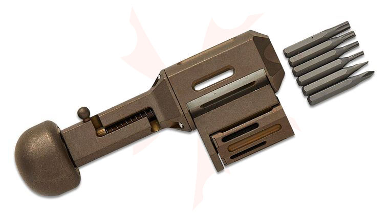 StraightLine EDC Igor Bortolussi Revolve 2.0 Bit Driver, Bronze Stonewash Titanium Construction