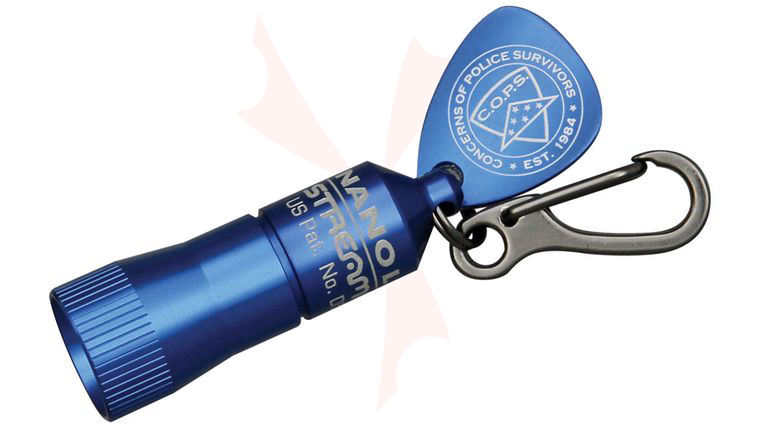 Streamlight Nano Keychain Flashlight, Blue Body COPS Edition, White LED 10 Lumens