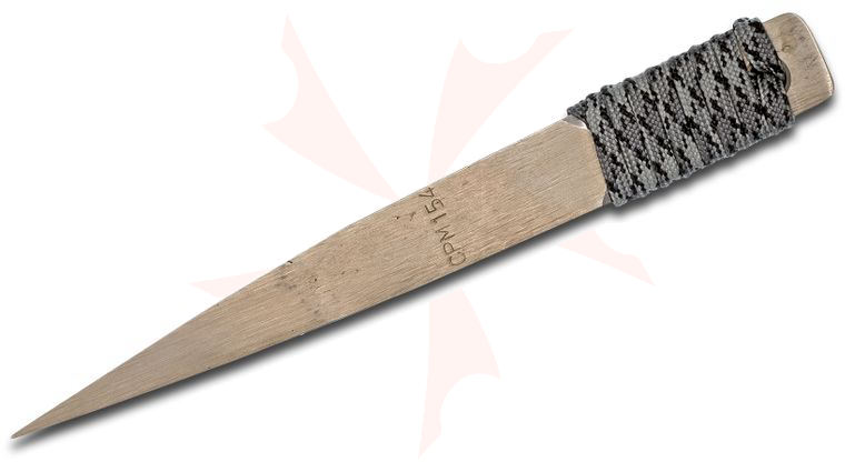 Strider Knives LM Nail Fixed CPM-154 Bronze Blade, 5.9 inch Overall, Black/Gray Cord Wrapped Handle, Kydex Sheath