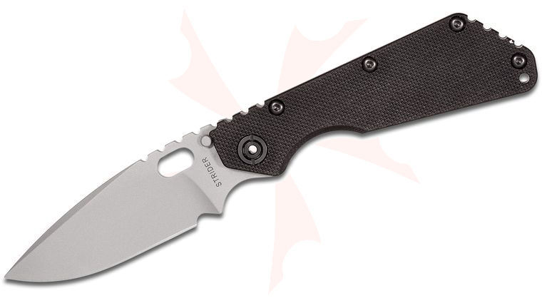 Strider Knives SMF NSN Folding Knife 4 inch S30V Bead Blasted Blade, Black G10/Bead Blasted Titanium Handle NSN