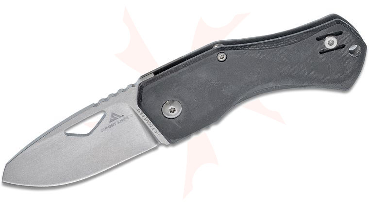 Summit Knife Co. Half Dome Folding Knife 2.5 inch M390 Stonewashed Blade, Black Micarta and Titanium Handles