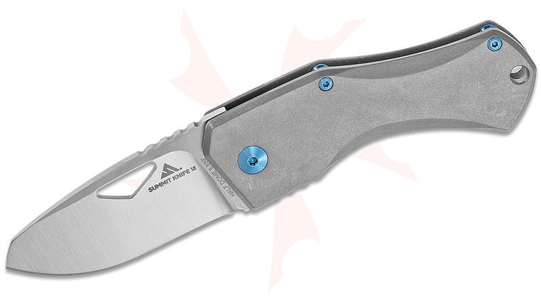 Summit Knife Co. Half Dome Folding Knife 2.5 inch M390 Satin Blade, Stonewashed Titanium Handles