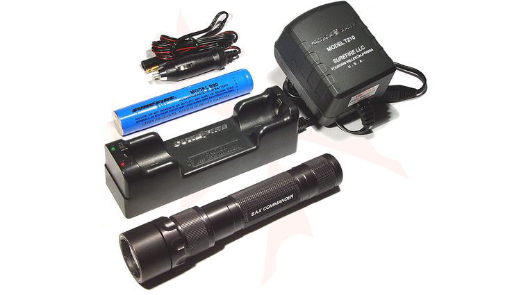 SureFire Commander 8AX Flashlight Black With Recharger 6.9